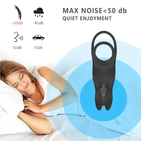 Aixiasia Hoody B - inel pentru penis cu telecomandă, reîncărcabil - negru