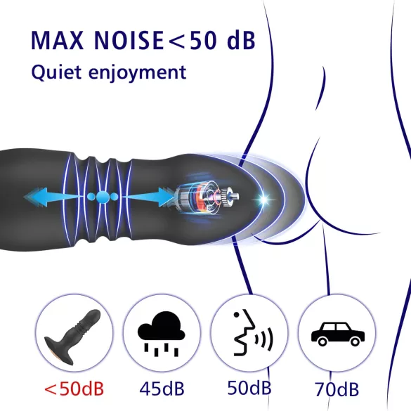 Aixiasia Roy - vibrator anal cu telecomandă și acumulator (negru)