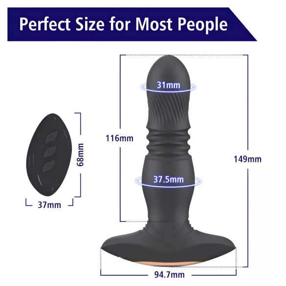 Aixiasia Roy - vibrator anal cu telecomandă și acumulator (negru)