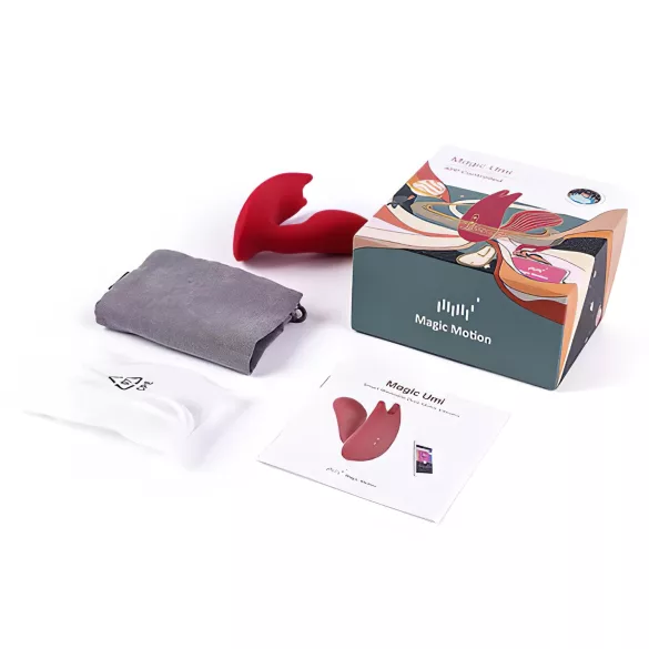 Magic Motion Umi - vibrator purtabil, cu aplicație, introdus intern (roșu)