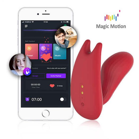 Magic Motion Umi - vibrator inteligent, reîncărcabil, care poate fi fixat (roșu)