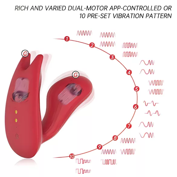 Magic Motion Umi - vibrator purtabil, cu aplicație, introdus intern (roșu)