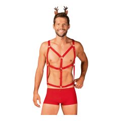   Obsessive Mr Reindy - costum de ren masculin (3 piese) - roșu