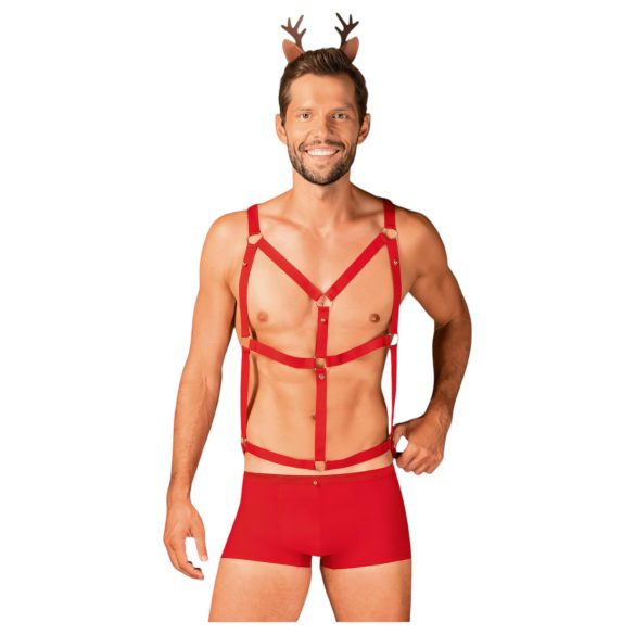 / Obsessive Mr Reindy - costum de ren pentru bărbați (3 piese) - roșu - L/XL