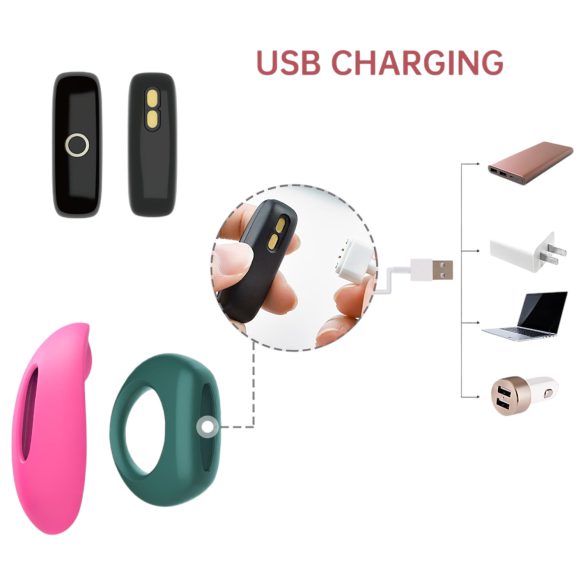 Magic Motion - vibrator pentru cuplu set - silicon roz-verde