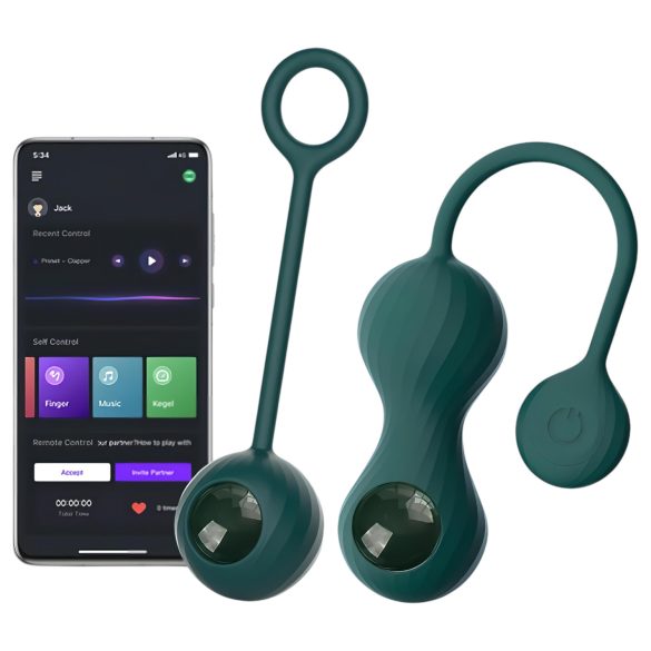 Magic Motion Crystal Duo - bile kegel inteligente - silicon verde