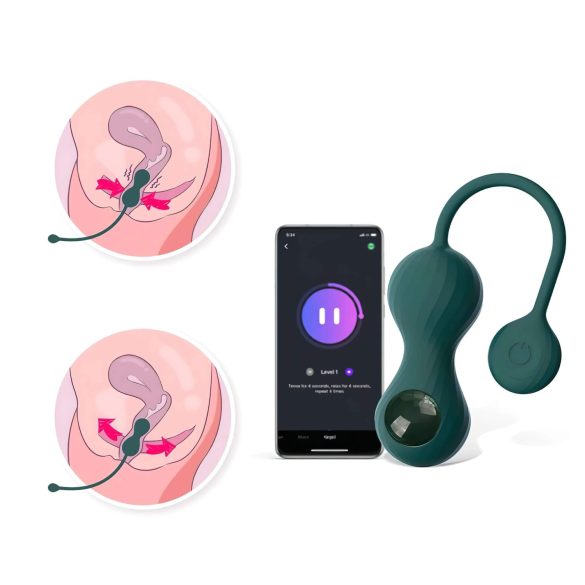 Magic Motion Crystal Duo - bile kegel inteligente - silicon verde