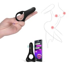   Magic Motion Rise - inel vibratoare inteligent, cu baterie pentru penis (negru)