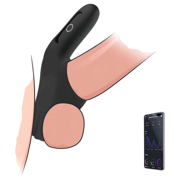 Magic Motion Rise - inel pentru penis cu vibrații - smart, reîncărcabil, negru