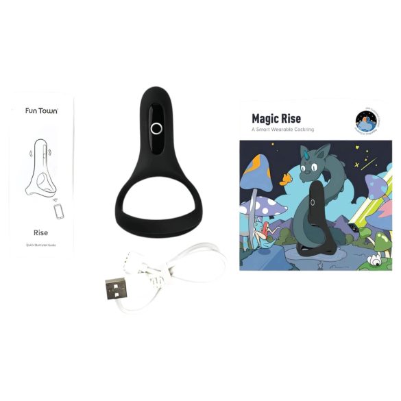 Magic Motion Rise - inel pentru penis cu vibrații - smart, reîncărcabil, negru