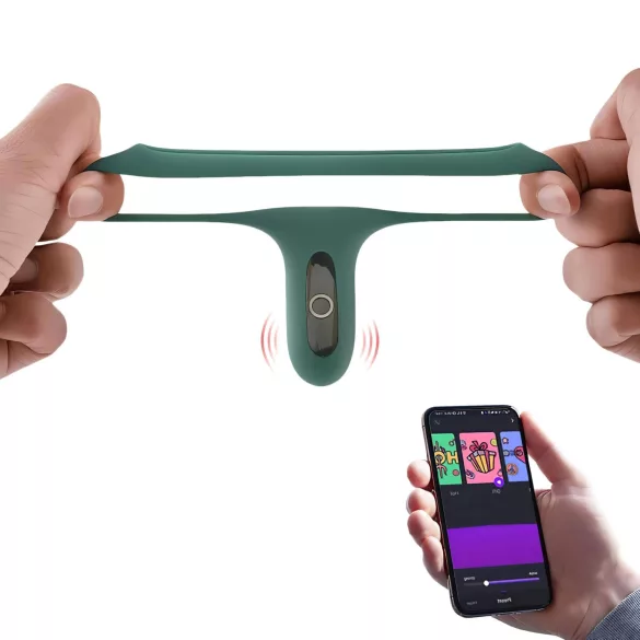 Magic Motion Rise - inel penian cu vibrații controlat prin aplicație, pentru bărbați (verde)