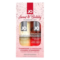   JO System Sweet & Bubble - lubrifianti cu gust - champagne-cireșe de ciocolată (2 bucăți)