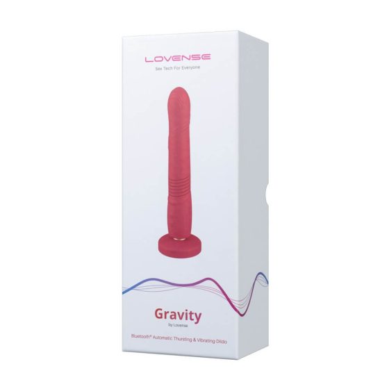 LOVENSE Gravity - vibrator cu acumulator, cu ventuză, cu mișcări de propulsie (roșu)