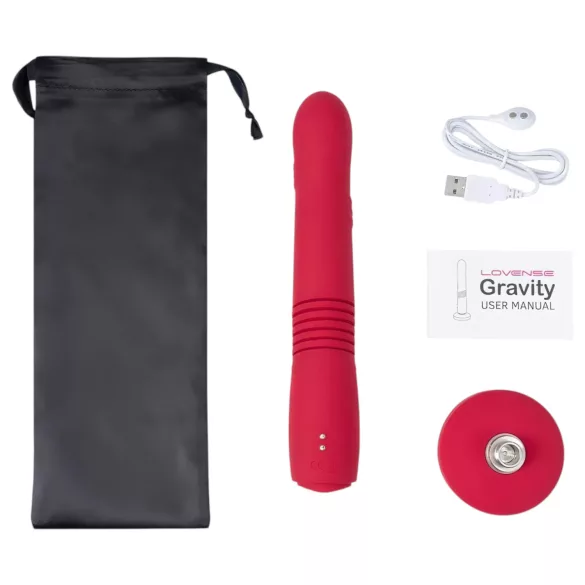 LOVENSE Gravity - vibrator cu mișcare de împingere, reîncărcabil (roșu)