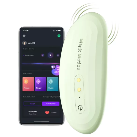 Magic Motion Nyx - vibrator pentru chiloți purtabil, controlat prin aplicație (verde)