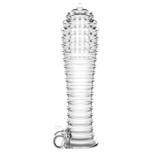 Lonely - mânecă penis vibrator, extensie grosime - transparent