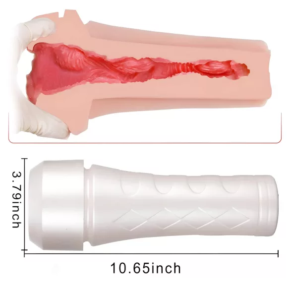 Tracy's Dog - masturbator realist 3D - vagină artificială în carcasă - alb-natur