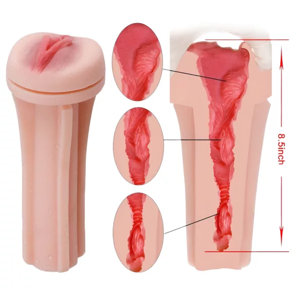 Tracy's Dog - masturbator realist 3D - vagină artificială în carcasă - alb-natur